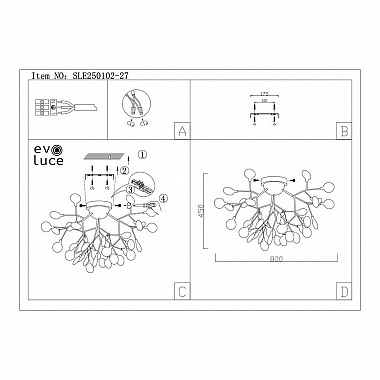Потолочная люстра Evoluce Avola SLE250102-27