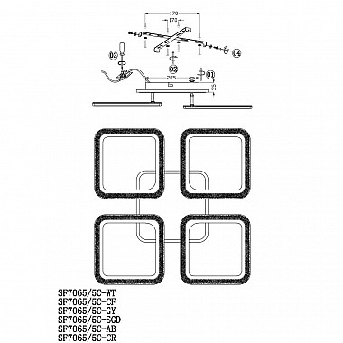 Потолочная люстра Seven Fires Vegejr SF7065/5C-AB-RGB