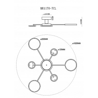 Потолочная люстра Nora MR1170-7CL