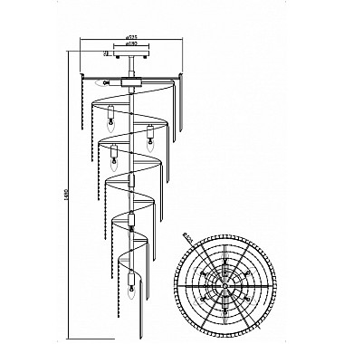 Потолочная люстра Louis  RC005PL-12CH