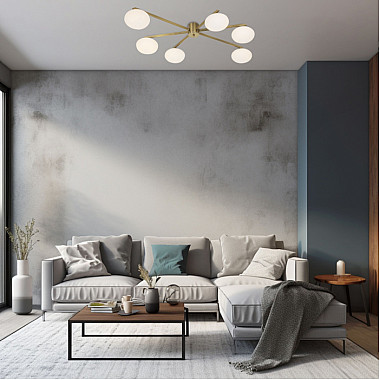 Потолочная люстра Opaline 70220/6 латунь Smart