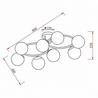 Потолочная люстра Rivoli Ago 3070-308 Б0047300