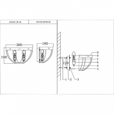 Потолочная люстра Lumien Hall Новара LH3047/3C-NK