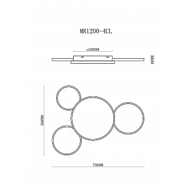 Потолочная люстра Emma MR1200-4CL