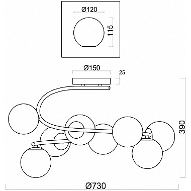 Потолочная люстра Galaxy FR5013PL-08CH