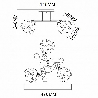 Потолочная люстра Rivoli Quanti 9000-303 Б0044442