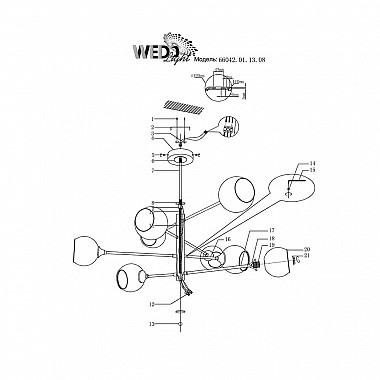 Потолочная люстра Seven Fires Metehan 66042.01.13.08
