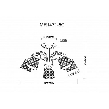 Потолочная люстра Luiza MR1471-5C
