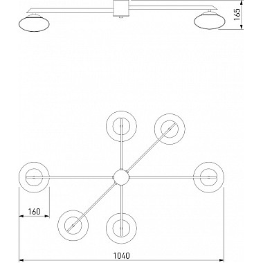 Потолочная люстра Opaline 70220/6 черный