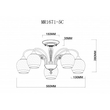 Потолочная люстра Nika MR1671-5C