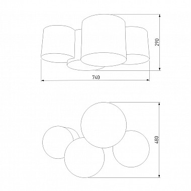 Потолочная люстра 055956 TK Lighting 4184 Mona Colour