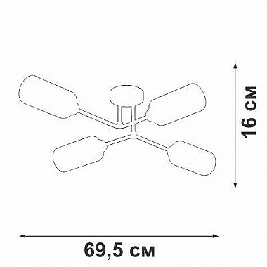 Потолочная люстра Vitaluce V4188-0/4PL