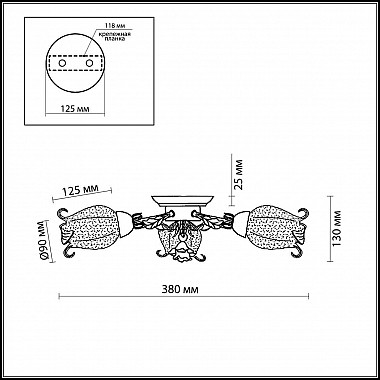 Потолочная люстра Odeon Light Ameli 2252/3C