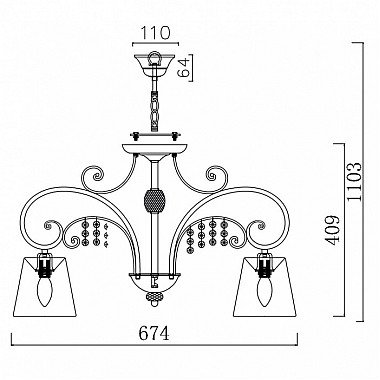 Потолочная люстра Lorette FR2406-PL-06-WG