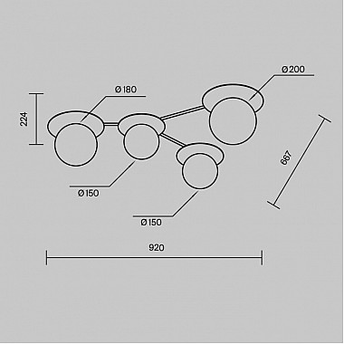 Потолочная люстра Star sky MOD291CL-04BS