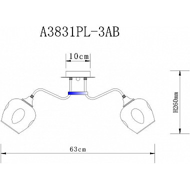 Потолочная люстра Arte Lamp Monica A3831PL-3AB