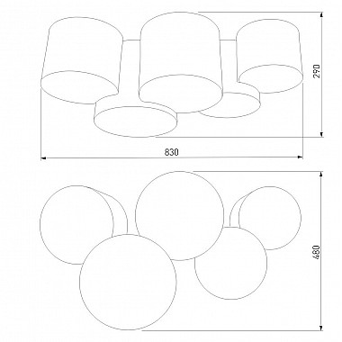Потолочная люстра 055956 TK Lighting 4185 Mona Colour