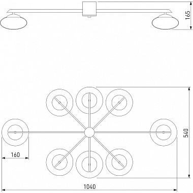 Потолочная люстра Opaline 70220/8 черный