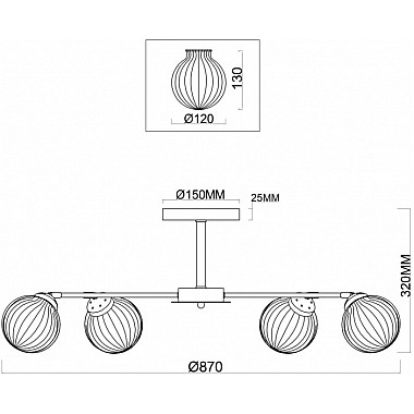 Потолочная люстра Daisy FR5041PL-10BS