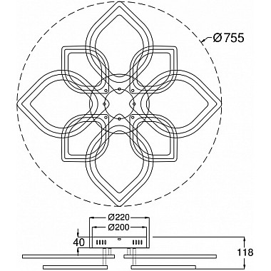 Потолочная люстра Folio FR6015CL-L84W
