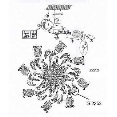 Потолочная люстра Odeon Light Ameli 2252/8C