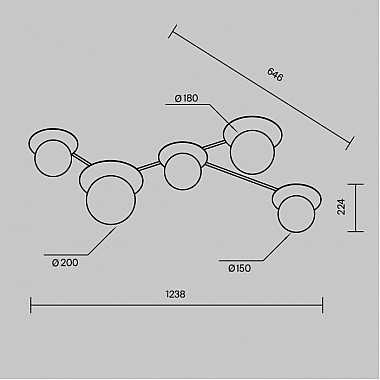 Потолочная люстра Star sky MOD291CL-05BS