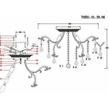 Потолочная люстра Dorita 70581.01.29.06