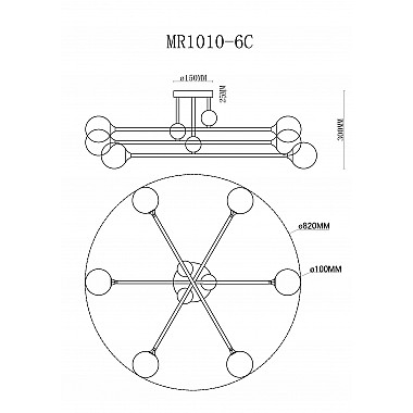 Потолочная люстра Stacy MR1010-6C