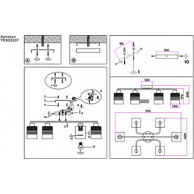 Потолочная люстра TRADITIONAL TR303207