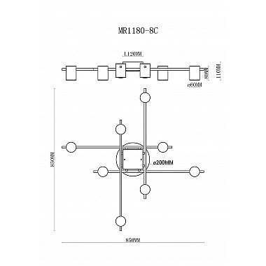 Потолочная люстра Gella MR1180-8C