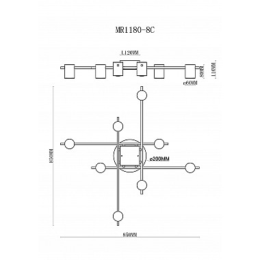 Потолочная люстра Gella MR1180-8C