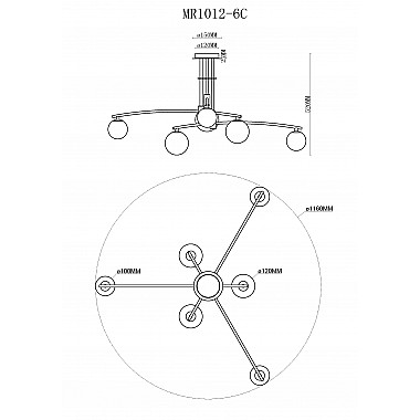 Потолочная люстра Stacy MR1012-6C