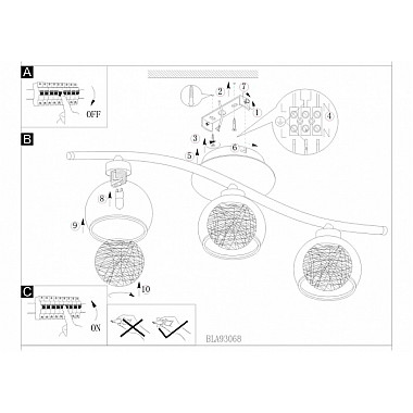 Потолочная люстра Oviedo 1 93068