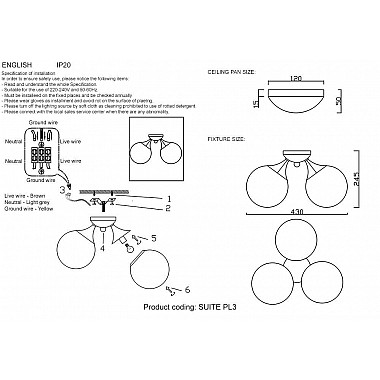 Потолочная люстра Crystal Lux Suite PL3 Bronze