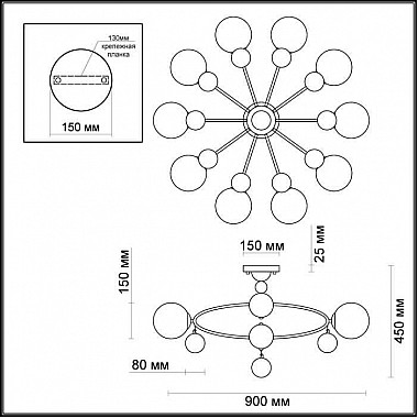 Потолочная люстра Odeon Light Jolly 3953/10C