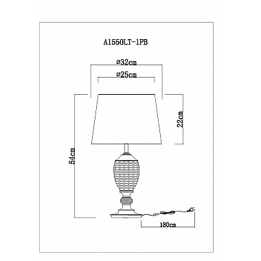 Настольная лампа Arte Lamp Radison A1550LT-1PB