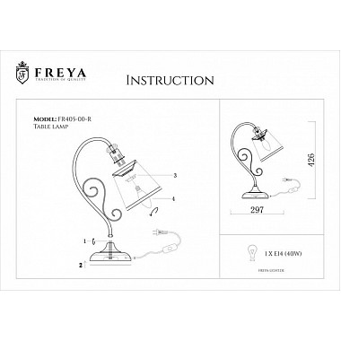 Интерьерная настольная лампа Driana FR2405-TL-01-BZ