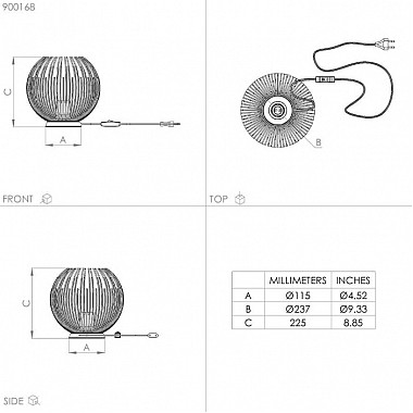 Интерьерная настольная лампа Venezuela 900168