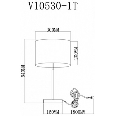 Интерьерная настольная лампа Visalia V10530-1T