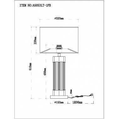 Интерьерная настольная лампа Stefania A5053LT-1PB