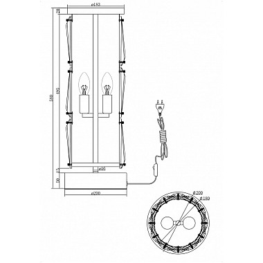 Интерьерная настольная лампа Puntes MOD043TL-02CH
