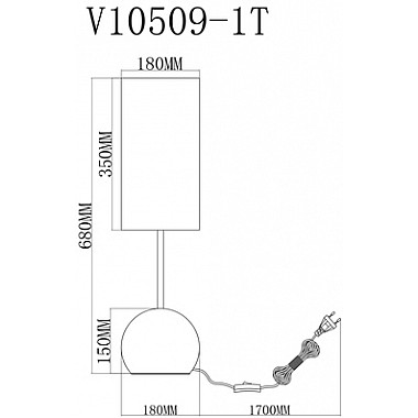 Интерьерная настольная лампа Flint V10509-1T