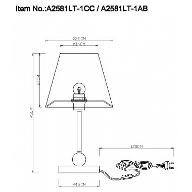Настольная лампа Arte Lamp Elba A2581LT-1CC