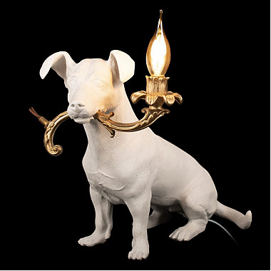 Интерьерная настольная лампа Dog 10312 White
