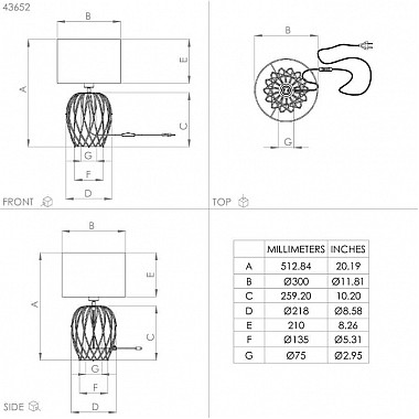 Интерьерная настольная лампа Nimlet 43652