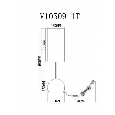 Интерьерная настольная лампа Flint V11589-1T