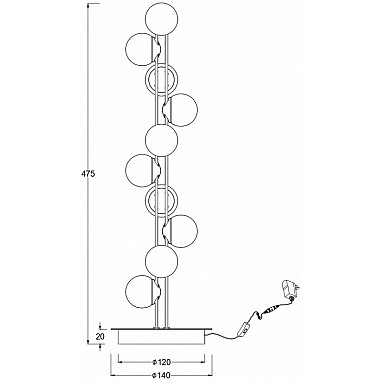 Интерьерная настольная лампа Tessara MOD081TL-L14G3K