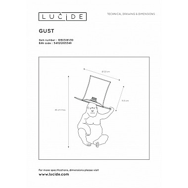 Интерьерная настольная лампа Extravaganza Gust 10503/81/30