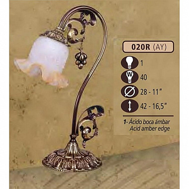Интерьерная настольная лампа 020R 020R/1 AY ACID.AMBER EDGE