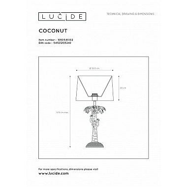 Интерьерная настольная лампа Extravaganza Coconut 10505/81/02